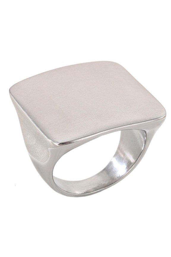 Modern Square Casting Stainless Steel Ring For Men And Women Allergy resistant Jewelry With Comfort Fit