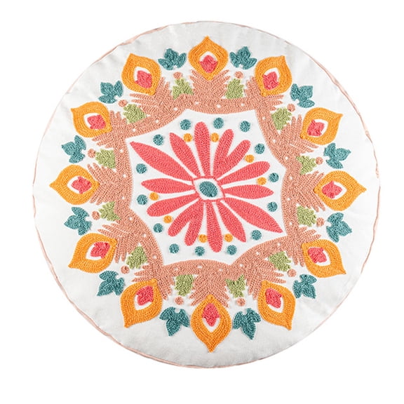 CIYISON Morocco Style Large Round Hippie Floor Pillow for Case Ethnic Bohemian Mandala Pattern Embroidery Seating Pouf Cushion C