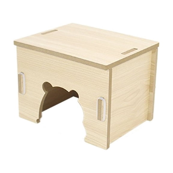 CIYISON Multifunctional Wooden Hamster Shelter Cave House for Pet Playing Sleep and Chew