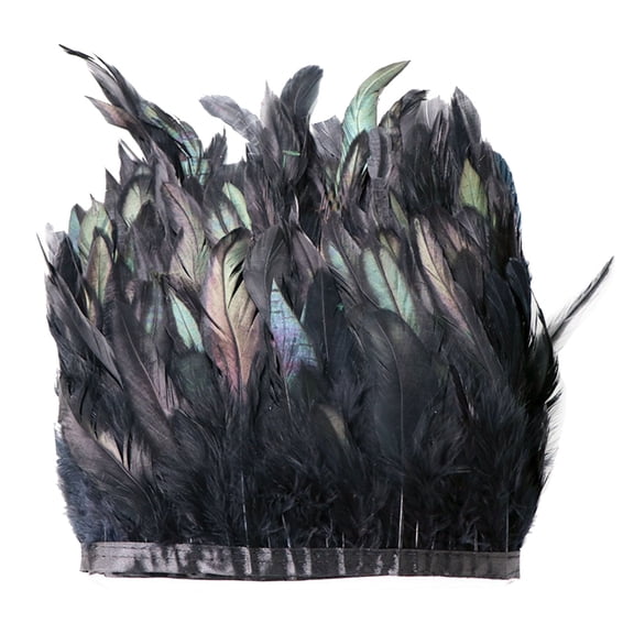 CIYISON Natural Rooster Feather Fringe Trim 1 Yard Sewing Feather Crafts Decorations for DIY Clothing Accessories Craft Feather