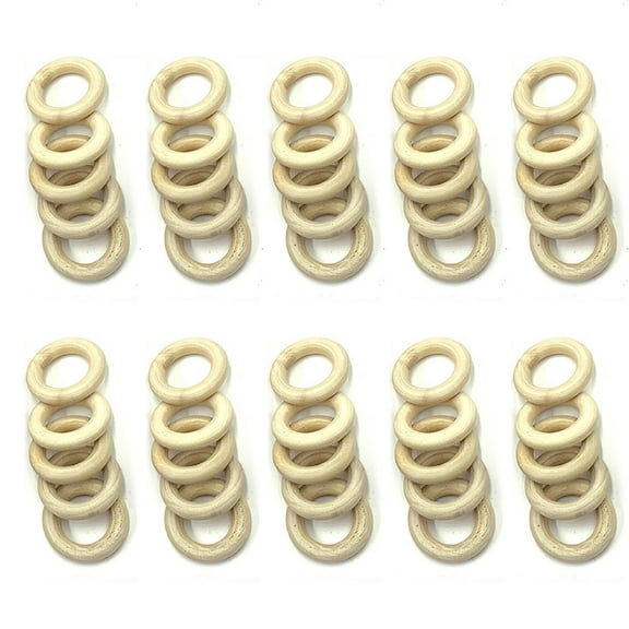 CIYISON Natural Unfinished Wood Rings Kit Craft Wooden Circle Rings for Christmas Tree Hangings Macrame Tapestry Ring Pendants
