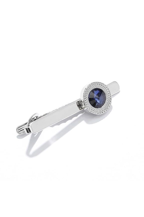 New Simple Metal Crystal Silver Tie Clip For Men Wedding Necktie Tie Clasp