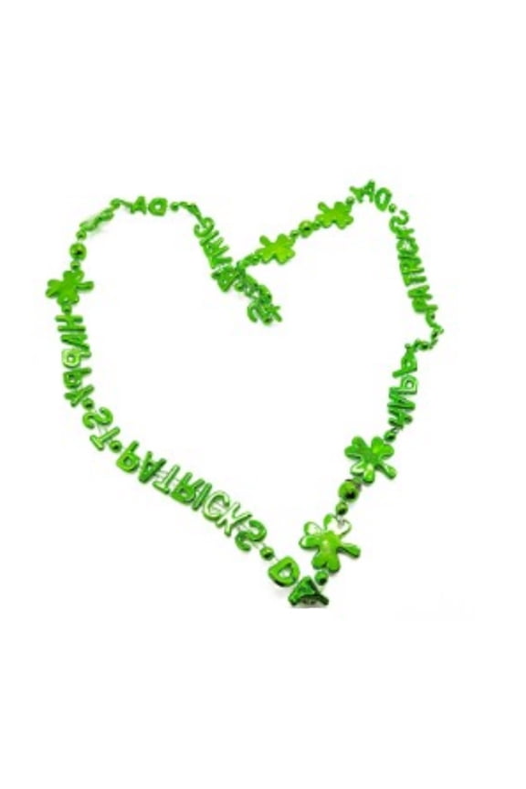 Novelty Patricks Day Necklace Festive Green Beads Collection Green Shamrock Pendant Festive Irish Party Accessories