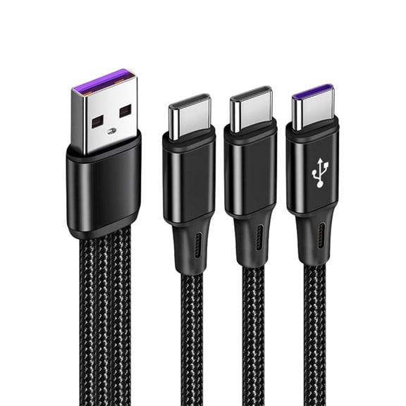 CIYISON Nylon Braided Multi Charger Cable 3 in 1 USB Charging Cord Durable and Versatile Charging Solution for Phones & Tablets