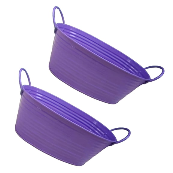 CIYISON Oval Metal Planter Container With Handles Bucket Suitable For Succulents Indoor Outdoor Garden Wedding Party Decoration