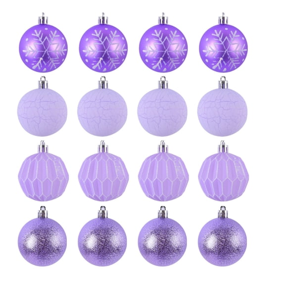 CIYISON Pack Of 16 Hand Painted Christmas Sphere Hanging Ornament For Holiday Decors