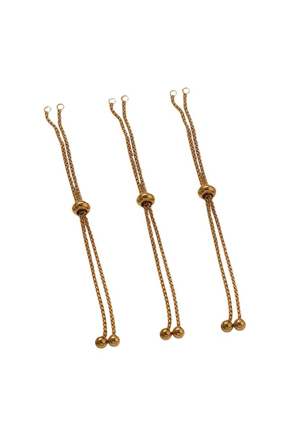 Pack Of 3 Adjustable DIY Extension Chains For Jewelry Making Stainless Steel