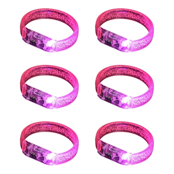 CIYISON Pack Of 6 Glowing Bracelets for Children Parties Acrylic LED Light Up Wristbands Accessory Festival Giveaways Jewelry