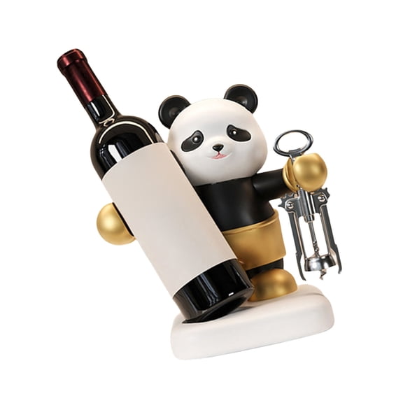 CIYISON Panda Wine Rack Decorative Sculpture Wine Holders For Kitchen Room Display