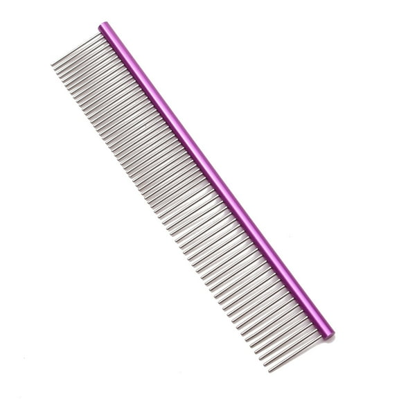 CIYISON Pet Comb Stainless Steel Rounded Ends Teeth Comb Dog Hair Comb for Home Grooming Removes Knots and Tangles 7.5" 6 Colors