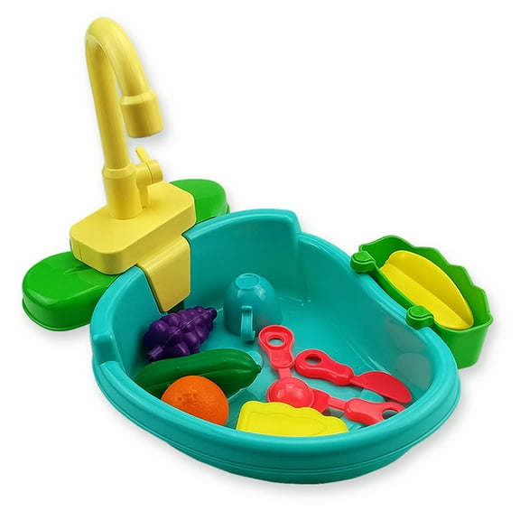 CIYISON Pet Parrot Bathtub Pretend Play Kitchen Sink Toy with Faucet Food Accessory