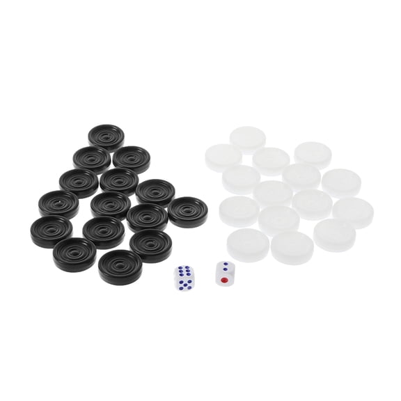 CIYISON Plastic Black White Backgammon Checkers Pieces Checkers Staunton Style Chesses