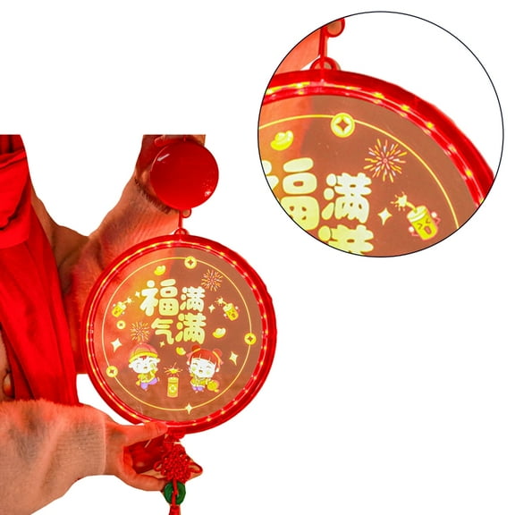 CIYISON Plastic Fu Character LED Light New Year Lanterns Chinese Spring Festival Decor