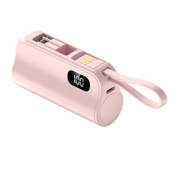 CIYISON Portable 5000mAh Mini Charger Power Banks with Integrated Cable and Hiddens Stand