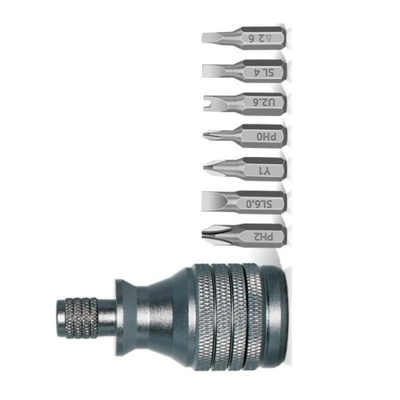 CIYISON Portable Small Screwdriver Set Short Handle Multifunctional Mini 7 in 1 Crossing Flat Household Decoration Repair Tool