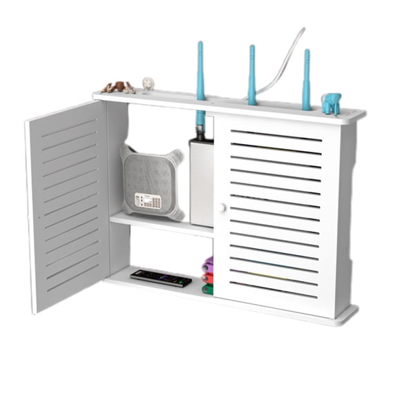 CIYISON Practical PVC Router Storage Rack Strong Load Bearing Storage Boxes Dustproof Organizer Shelf Moisture Proof
