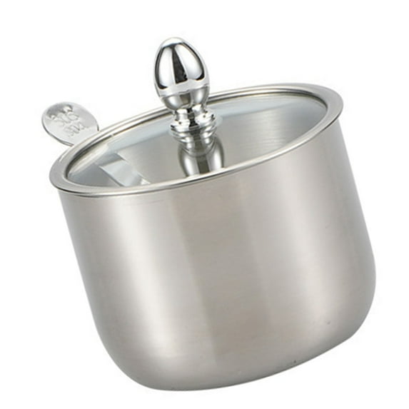 CIYISON Premium Stainless Steel Sugar Bowls With Clear Glass Lid and Spoon For Freshness