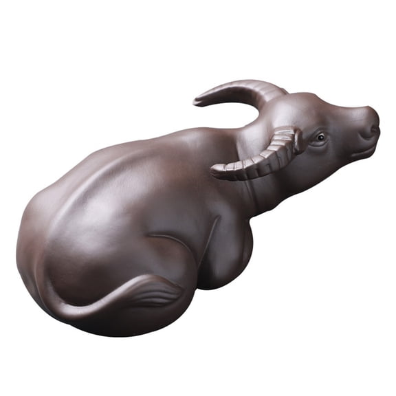 CIYISON Boutique Handmade Purple Clay Tea pet Ornaments Lucky Cattle Statue Tea Figurine Teaware Decoration Accessories