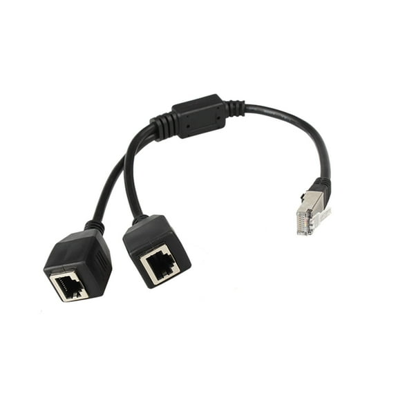CIYISON RJ45 1 Male to 2 Female Socket Port LAN Ethernet Network Splitter Adapter Cable 0.25m for Computer Router Equipment