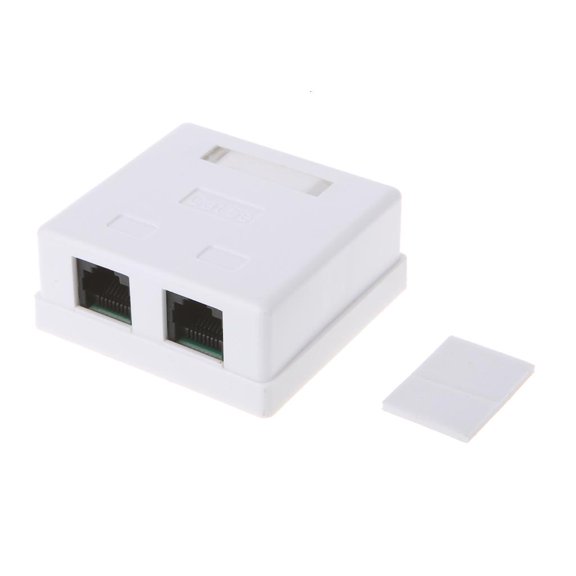 CIYISON RJ45 Junction Box CAT5e Network Connector 2 Port Desktop Extension Cable Box