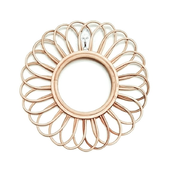 CIYISON Rattan Innovative Art Decoration Round Makeup Mirror Dressing Bathroom Wall Hanging Mirrors Photo Props