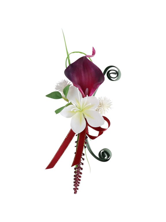 Realistic Silk Floral Boutonniere Flower Pin Accessory for Stylish Everyday Wear