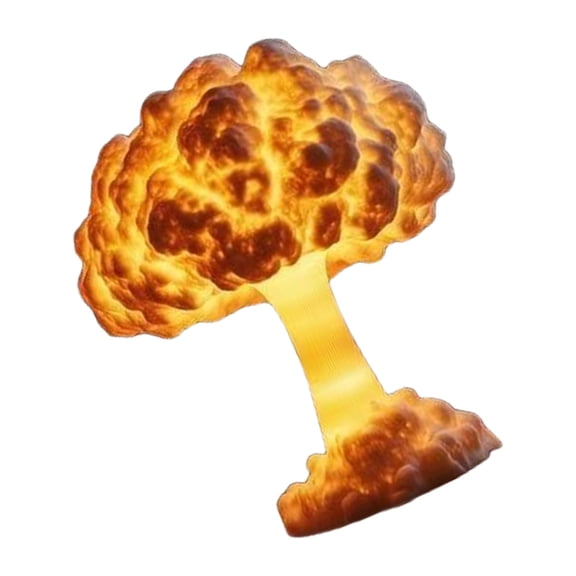 CIYISON Resins Mushroom Cloud Sculpture Table Lamp Nuclear Explode Model LED Nightlight For Modern Homes Office Desktop Ornament