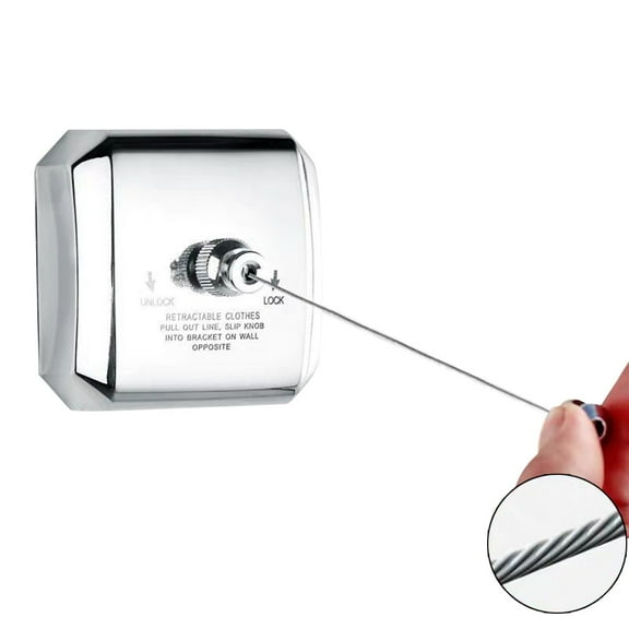 CIYISON Retractable Clothesline,304 Stainless Steel Clothing Line Dryer with Adjustable Rope String for Hanging Drying Shower