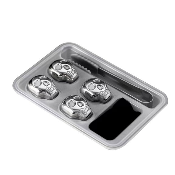 CIYISON Reusable Skull Head Ice Cube Stainless Steel Chilling Stones Whiskey Gifts