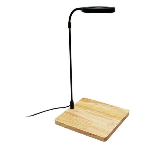 CIYISON Rotating LED Aquariums Light With Wood Stand For Fishtanks And Potted Plant Terrariums Landscaping Lighting Supply