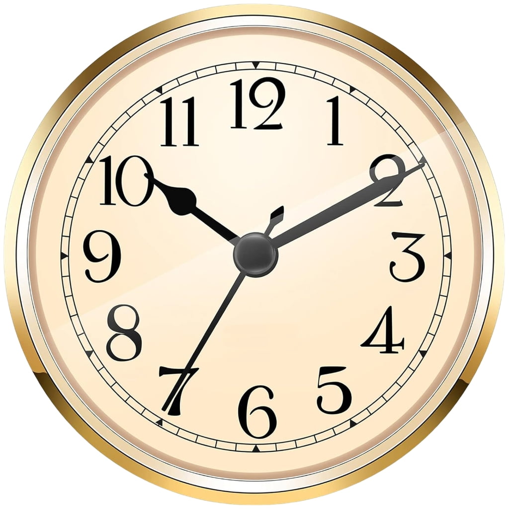 CIYISON Round Clock Insert, Roman/Arabic Numerals, Gold/Silver Finish ...