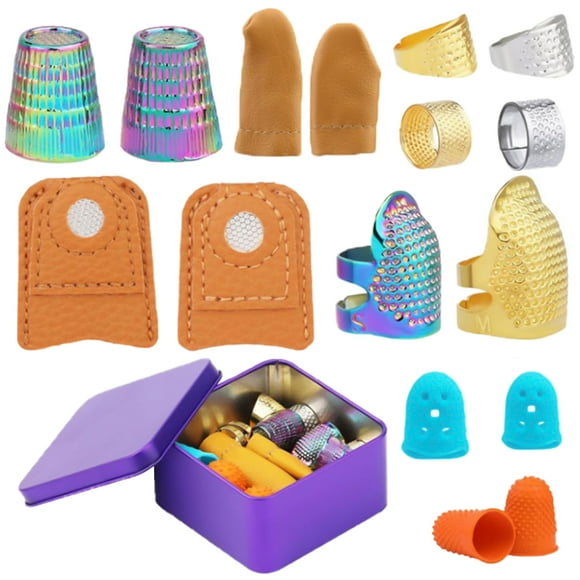 CIYISON Rubber Finger Tips Guard Silicone Thimble Leather Coin Thimble Sewing Thimble