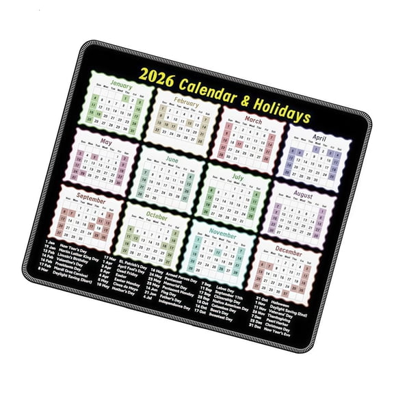 CIYISON Rubber Mouse Pad Integrated 2026 Full Calendar for Desk Decoration Practical Use