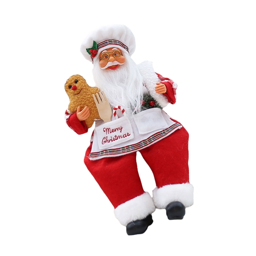 CIYISON Santa Cook Christmas Centerpieces Polyester and Plastic Crafted ...