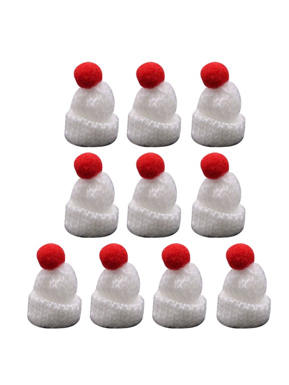 Set of 10 Christmas Mini Knitted Hats for DIY Crafts Children DIY Knitted Hat