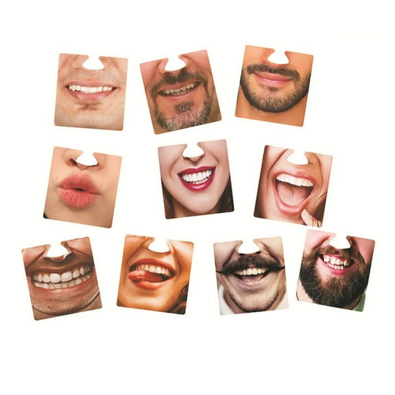 CIYISON Set of 10 Entertaining Face Cover Cup Mat Combo Enjoyable Face Coaster Unique Cup Pads Multi Functional Mask Coaster