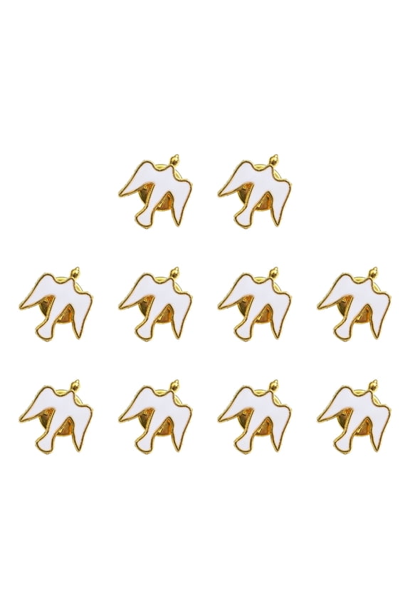 Set of 10 Unisex Alloy Doves Lapel Pin Sweater Pin Clothing Jewelry Small Doves Brooch Suitable for Stylish Outfits