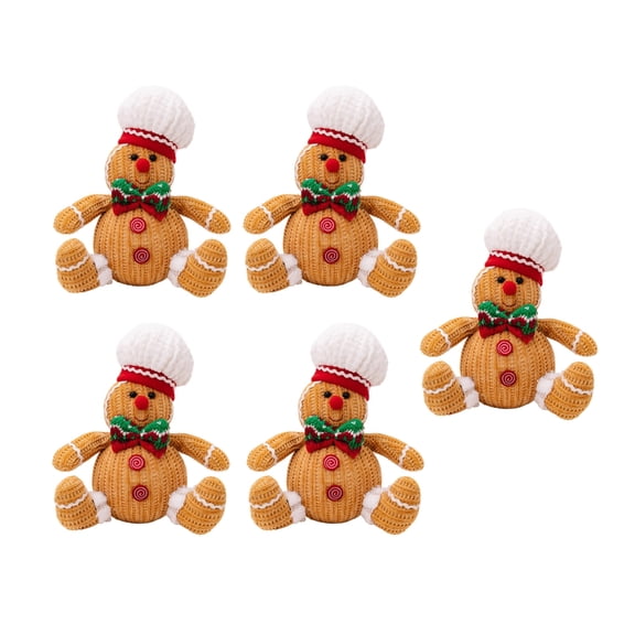 CIYISON Set of 5 Gingerbreads Men Hanging Charm for Christmas Tree Home Decoration