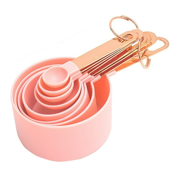 CIYISON Set of 8 Baking Tool Set Stainless Steel Measuring Cups Measuring Spoons Metal Handle Kitchenwares for Baking Cooking