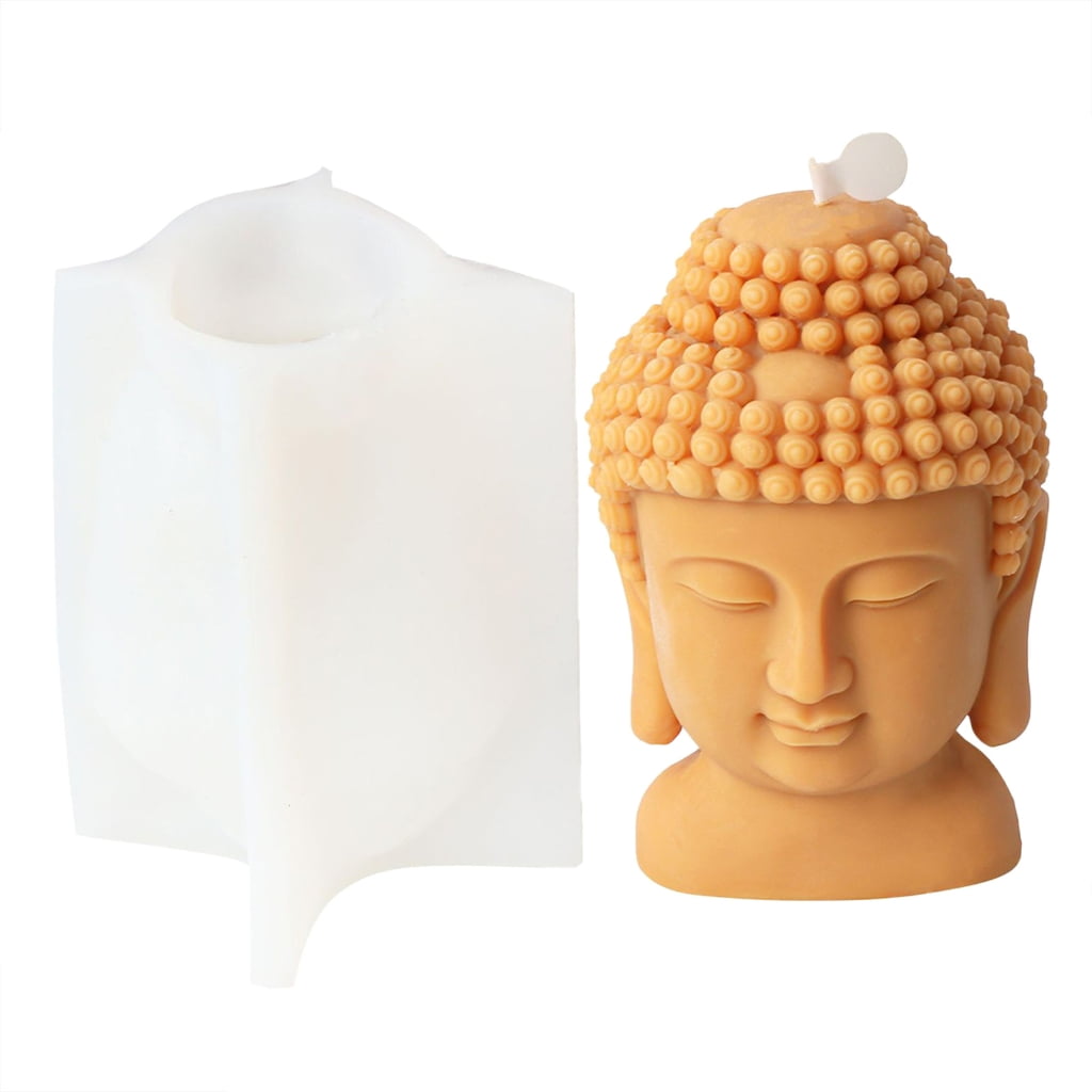 CIYISON Silicone Candle Mold Avalokitesvara Buddhas Head Epoxy Gypsum Mould for Resin
