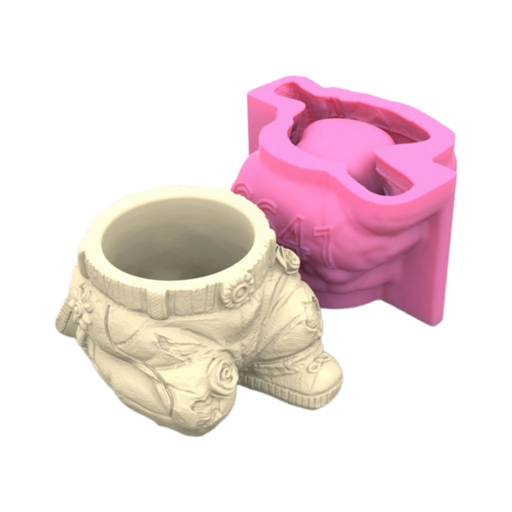 CIYISON Silicone Mould for Flower Pots Vase Mold Kneeling Concrete Cement Resin Molds