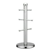 CIYISON Silver 6 Coffee Mug Tree Kitchen Cup Holder Stand Rack Cup Hanging Display Shelf