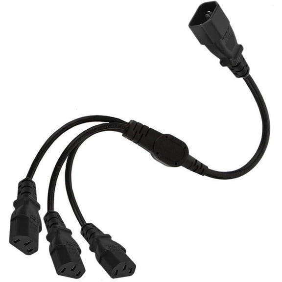 CIYISON Single C14 to Multiple C13 Power Wire Y Type Splitter Adapter Cable Extension Cord for Computer, Monitor, Scanner UPS