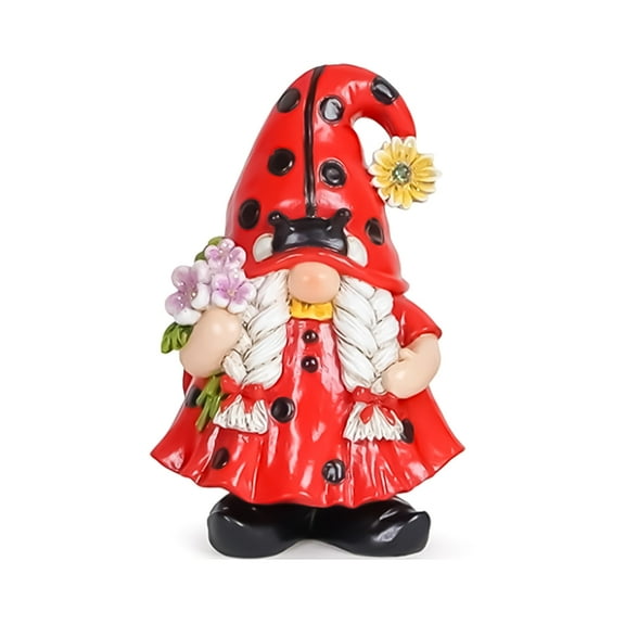 CIYISON Spring Ladybugs Gnome Scandinavians Swedish Tomtes Dwarfs Garden Figurine Decors