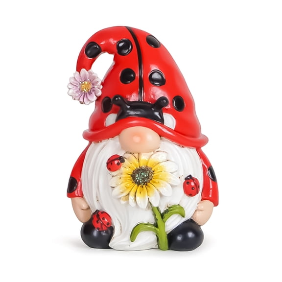 CIYISON Spring Ladybugs Gnome Scandinavians Swedish Tomtes Dwarfs Garden Figurine Decors