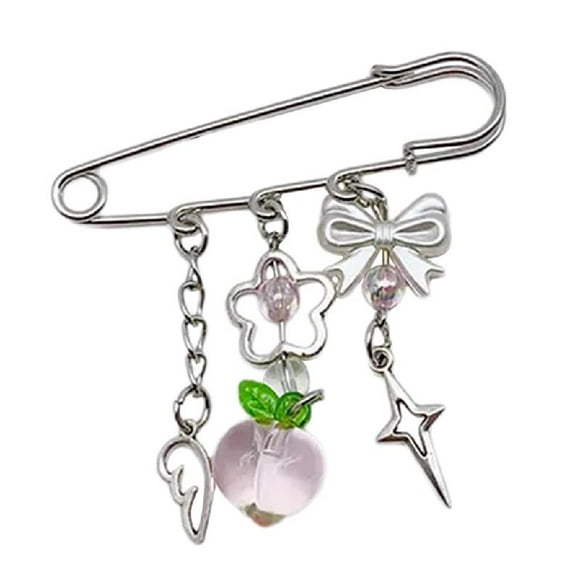 Stylish Brooch Pin Clasp Pin Strawberry Charm Brooch Peach Sweater Shawl Clip Unique Pin Suitable for Various Occasion