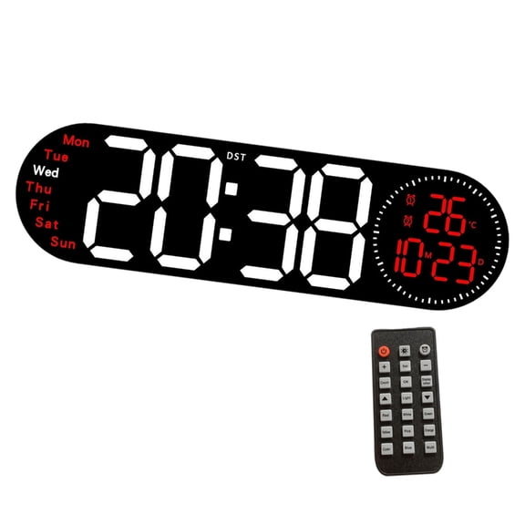 CIYISON Stylish Large LED Wall Clock Remote Control for Office and Gym Time Management