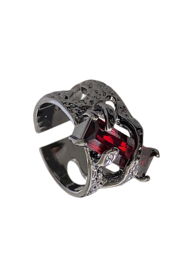 Stylish Open Design Rings Showcasing Gemstones and Modern Lava Aesthetic Unique Rings Jewelry for Trendy Occasions