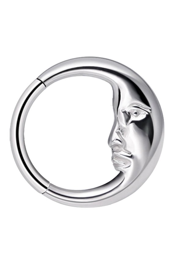 Stylish Round Moon Nose Clip Individualized Nose Rings for Parties Gatherings