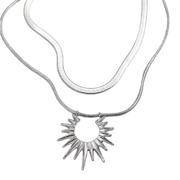 CIYISON Sun Layered Choker Daily Wear Multilayer Sun Pendant Necklace Minimalist Style